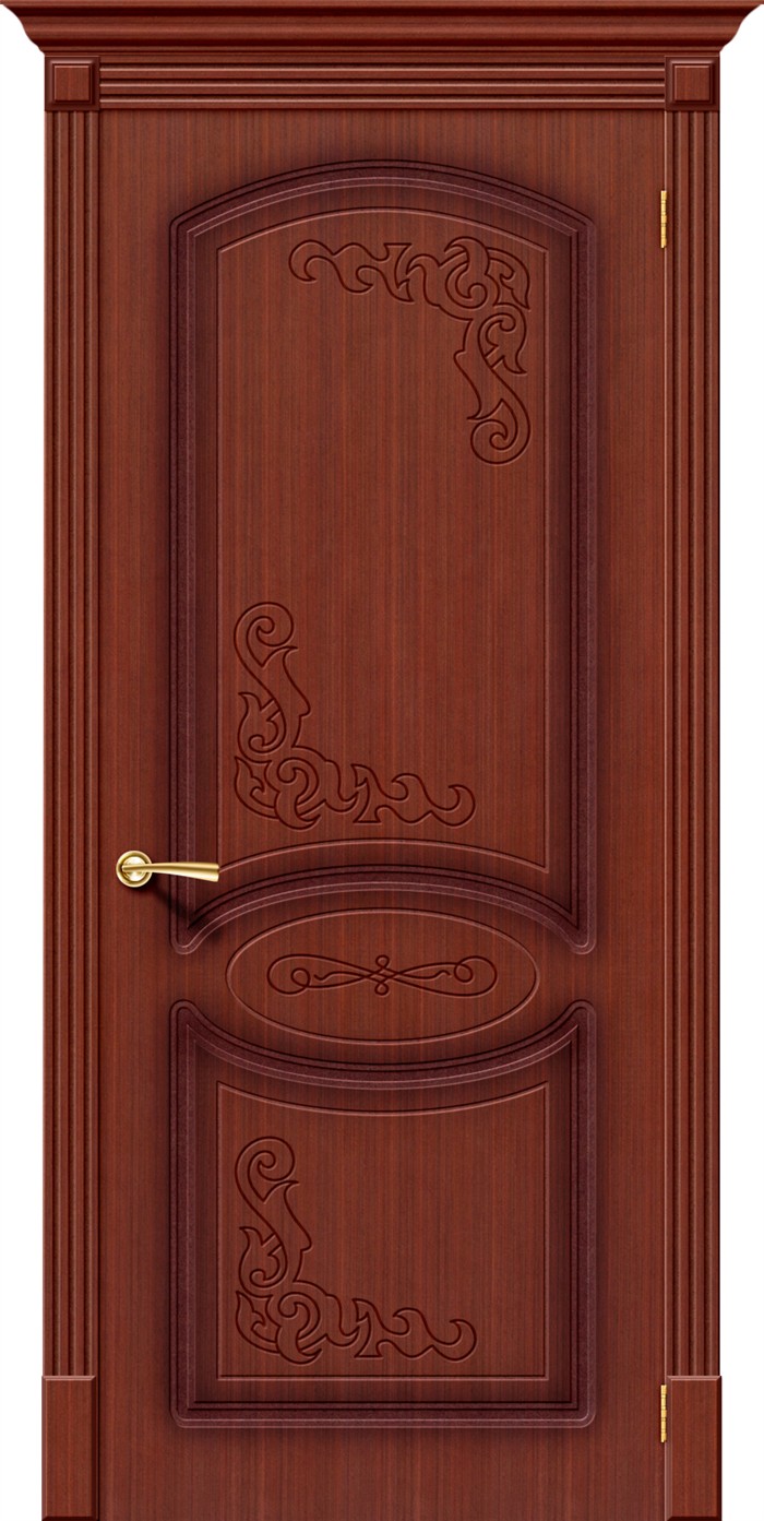 Дверь межкомнатная шпонированная «Азалия» Макоре (Шпон файн-лайн) глухая