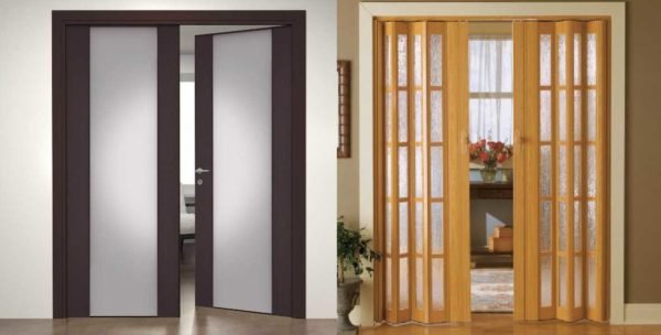 Распашные и двери гармошка - два варианта открывания из возможных 