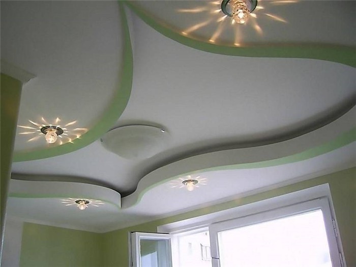 Дизайн потолка из гипсокартона