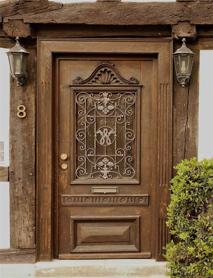 Дверь с кованым декором