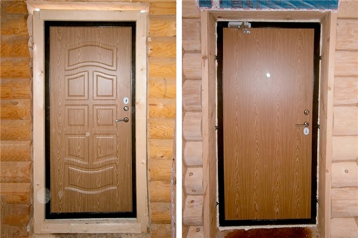 Окосячка входной-двери в деревянном доме