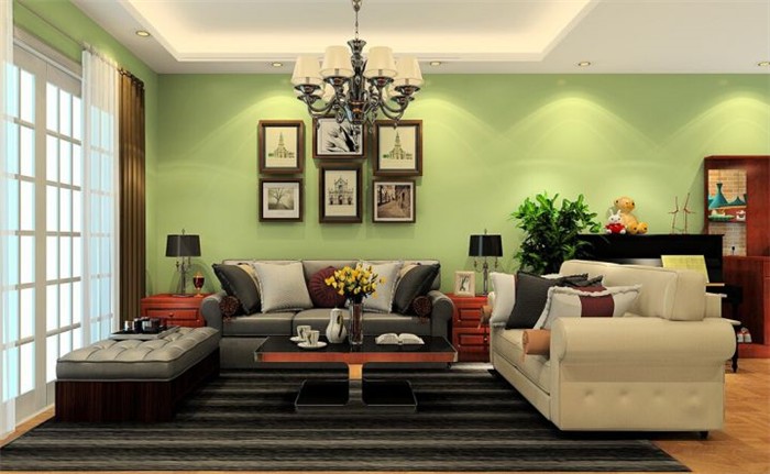 Контрастирующий цвет стен в интерьере гостиной немецкого стиля