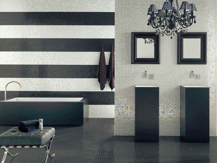 идея красивого стиля укладки плитки в ванной комнате