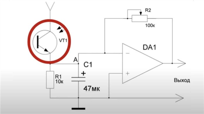 Схема датчика движения на основе транзистора